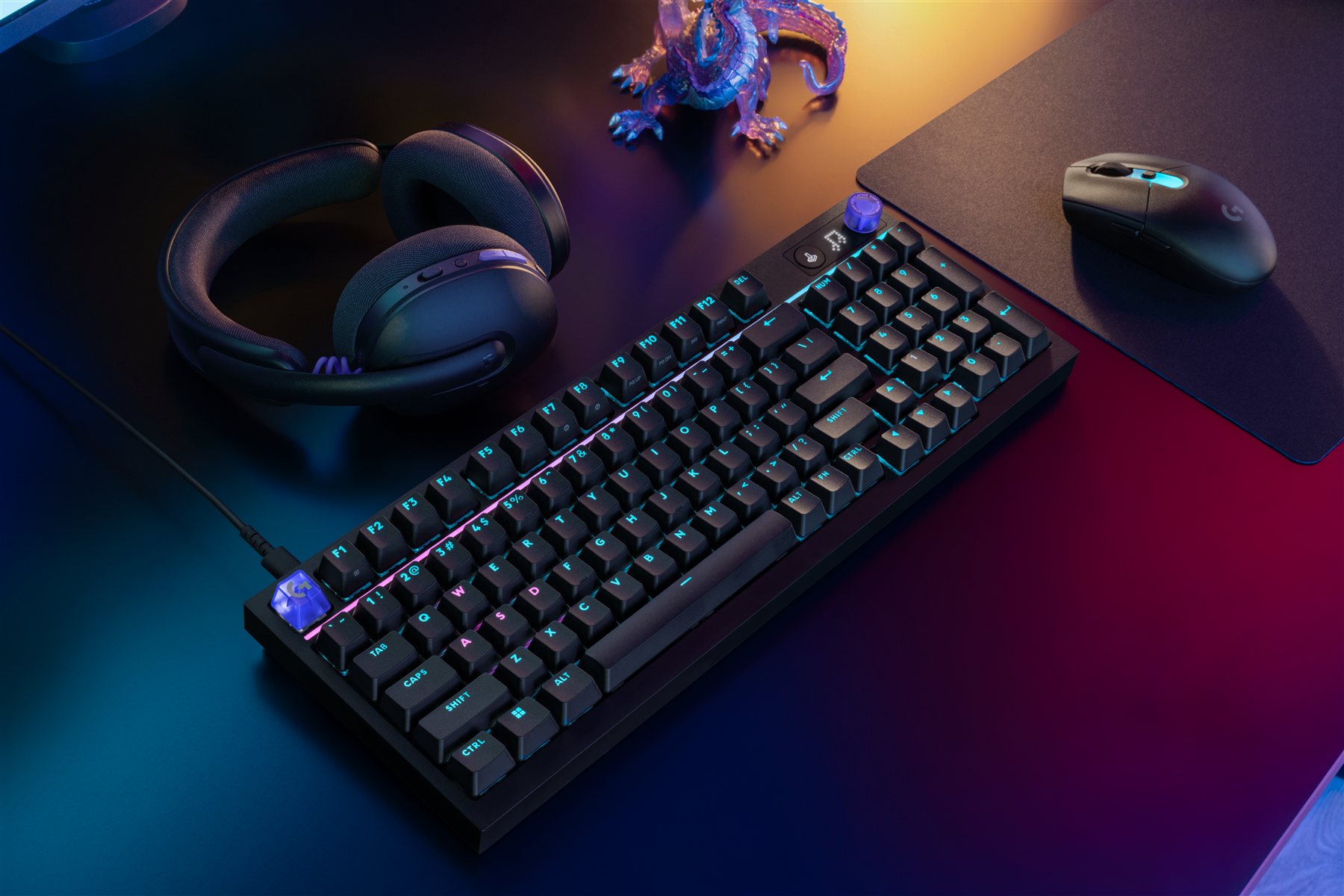 Logitech G3 Series desk setup showing the G316 X keyboard, G305 X mouse and G325 headset.
